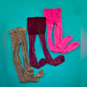 Women’s opaque fashion tights, one size, gray, pink, purple, pack of 3